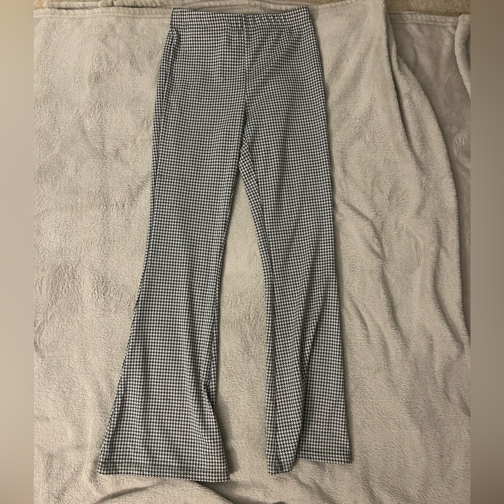 Black and White checkered flare pants